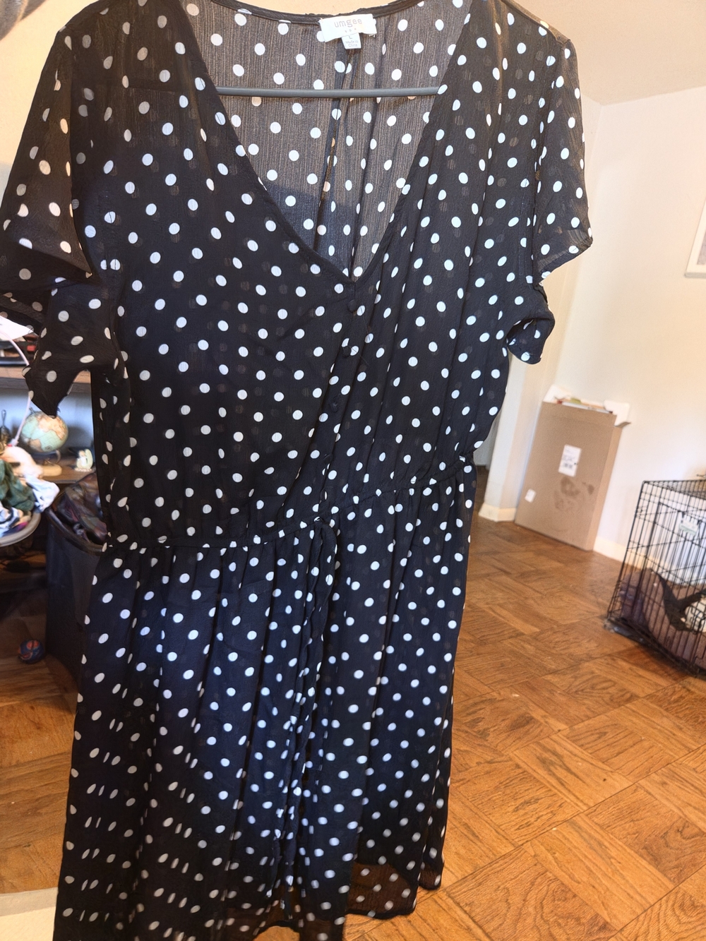 Polka Dot Midi Dress - Black & White